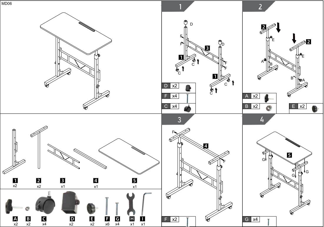Step-by-step assembly guide manual sheet